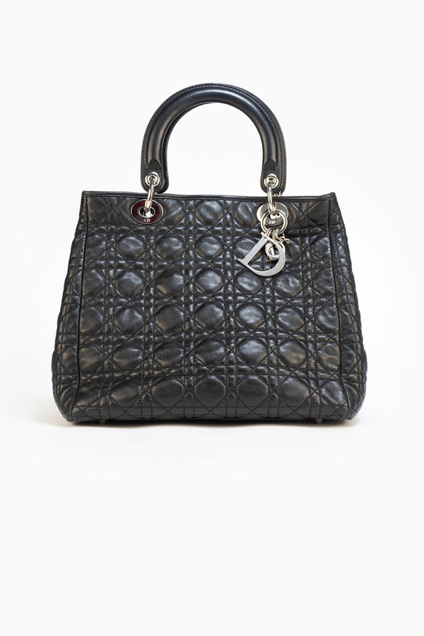 Lady Dior Large Soft in Black - With Dust Bag