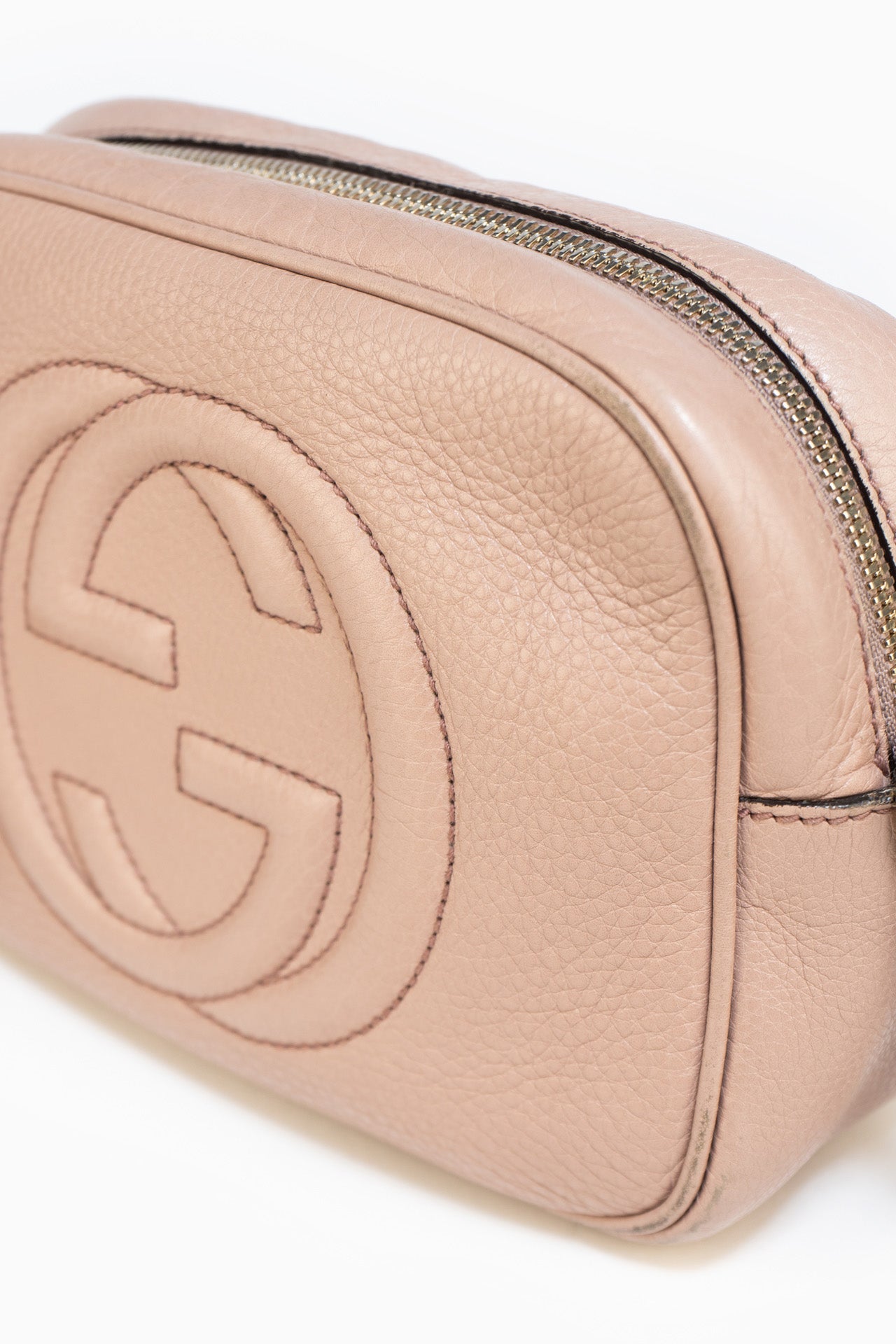 Gucci Soho Small Leather Disco Bag In Beige