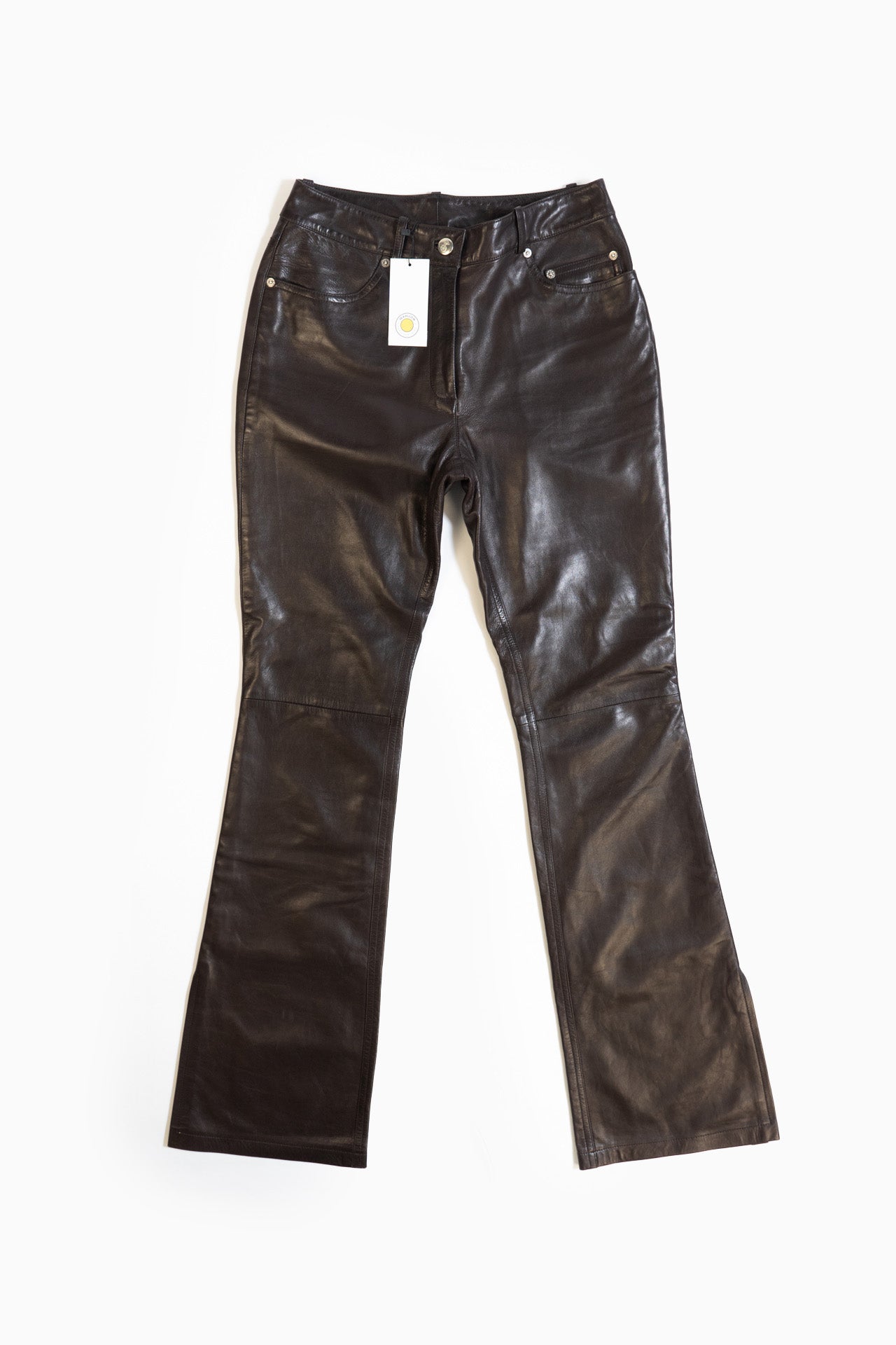 John Galliano Leather Trousers In Brown