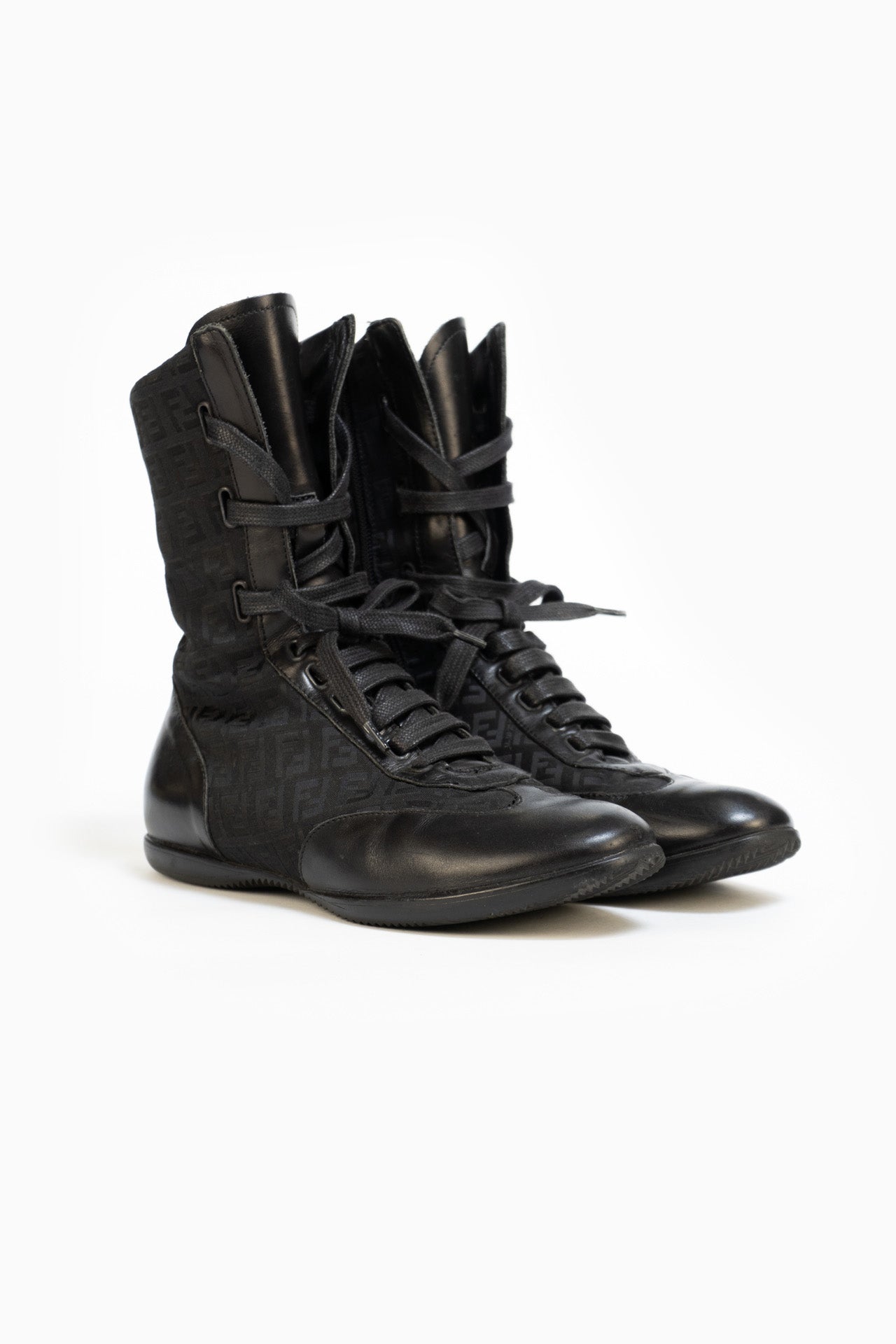 Fendi Black Monogram Boots - Size 36.5