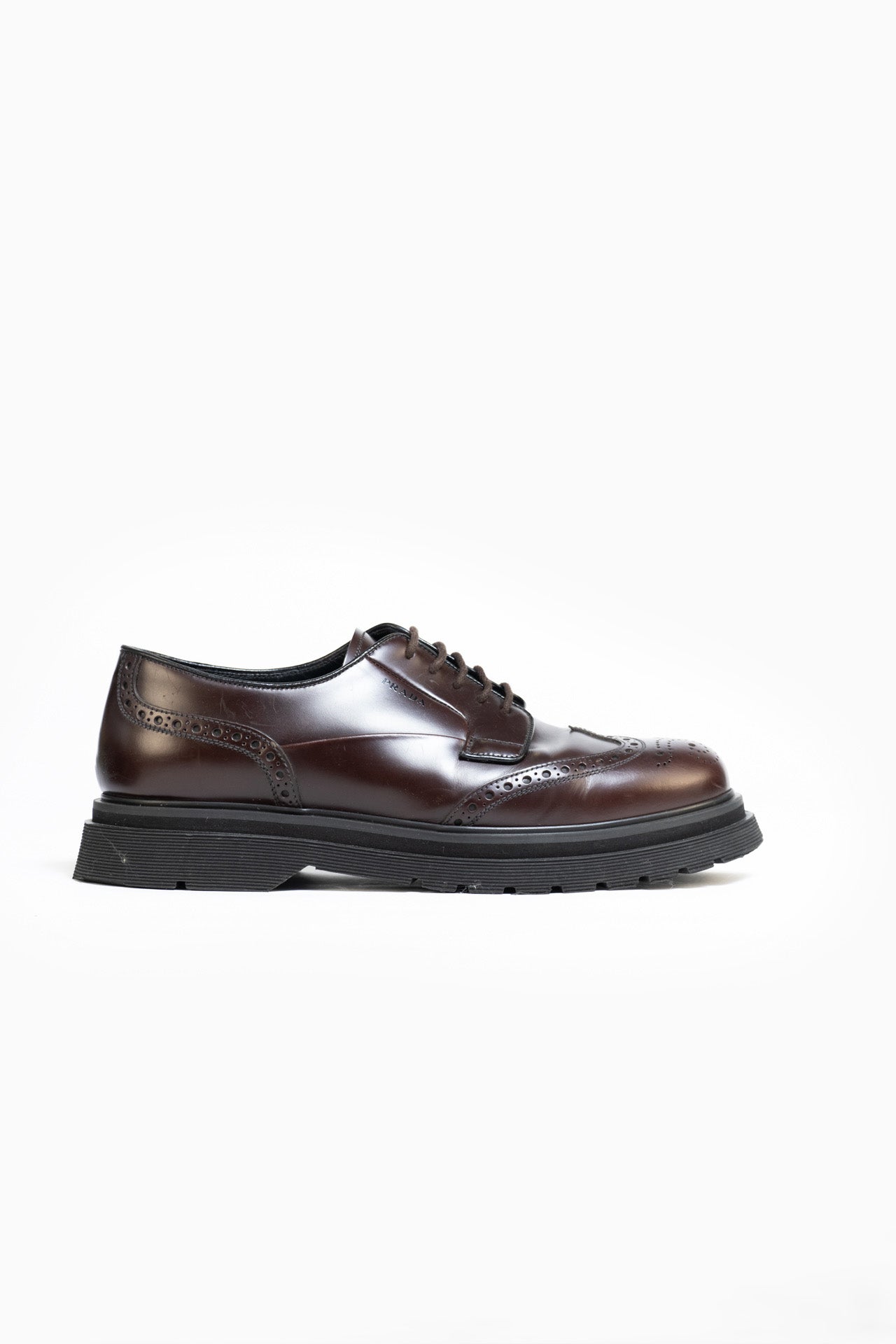 Prada Brogues Shoes In Brown - Size 43