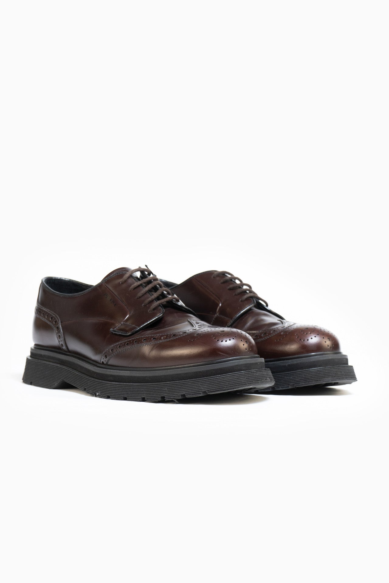 Brown prada shoes best sale