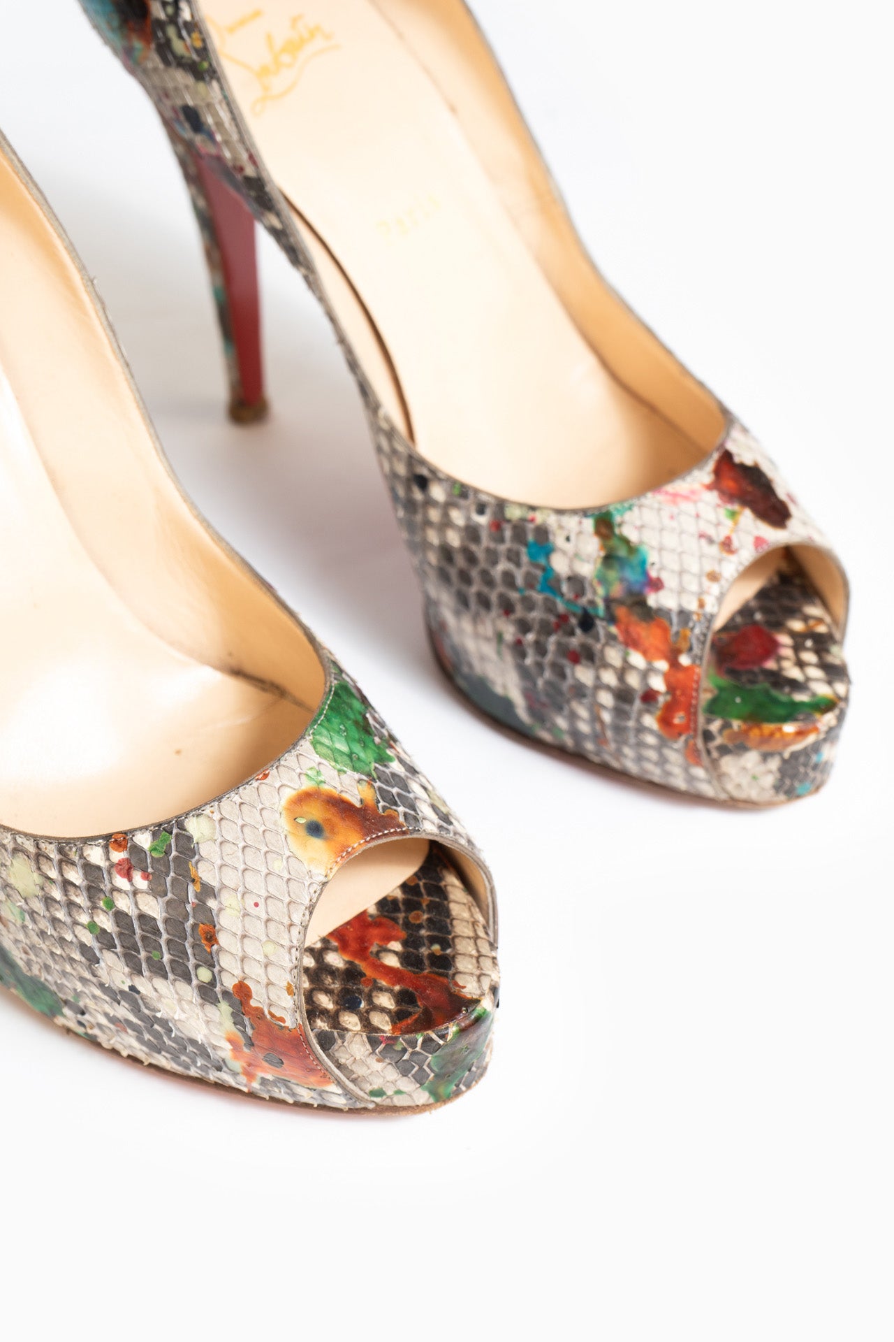 Christian Louboutin Multicolore Python Bianca Chaussures - Taille 41