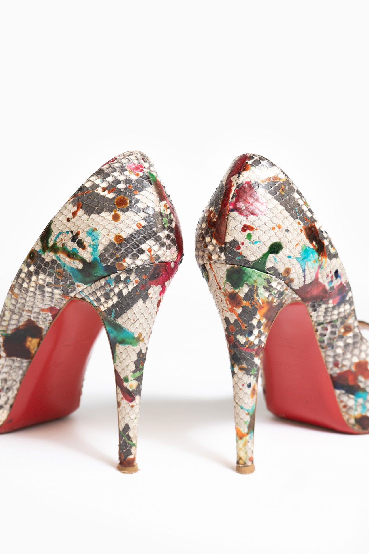 Christian Louboutin Multicolor Python Bianca Shoes Size 41