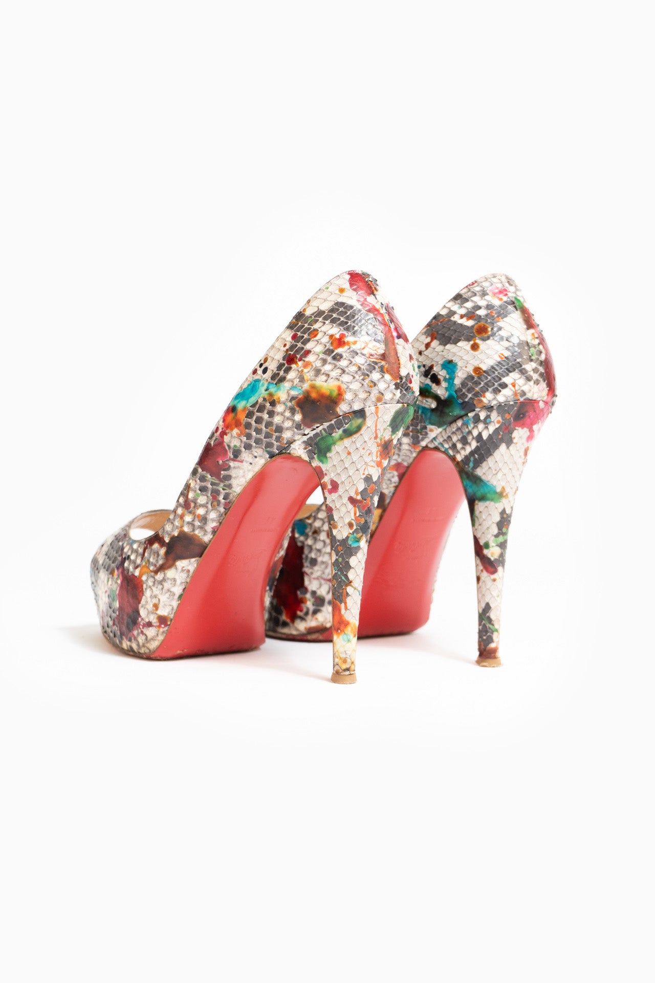 Christian Louboutin Multicolor Python Bianca Shoes - Size 41