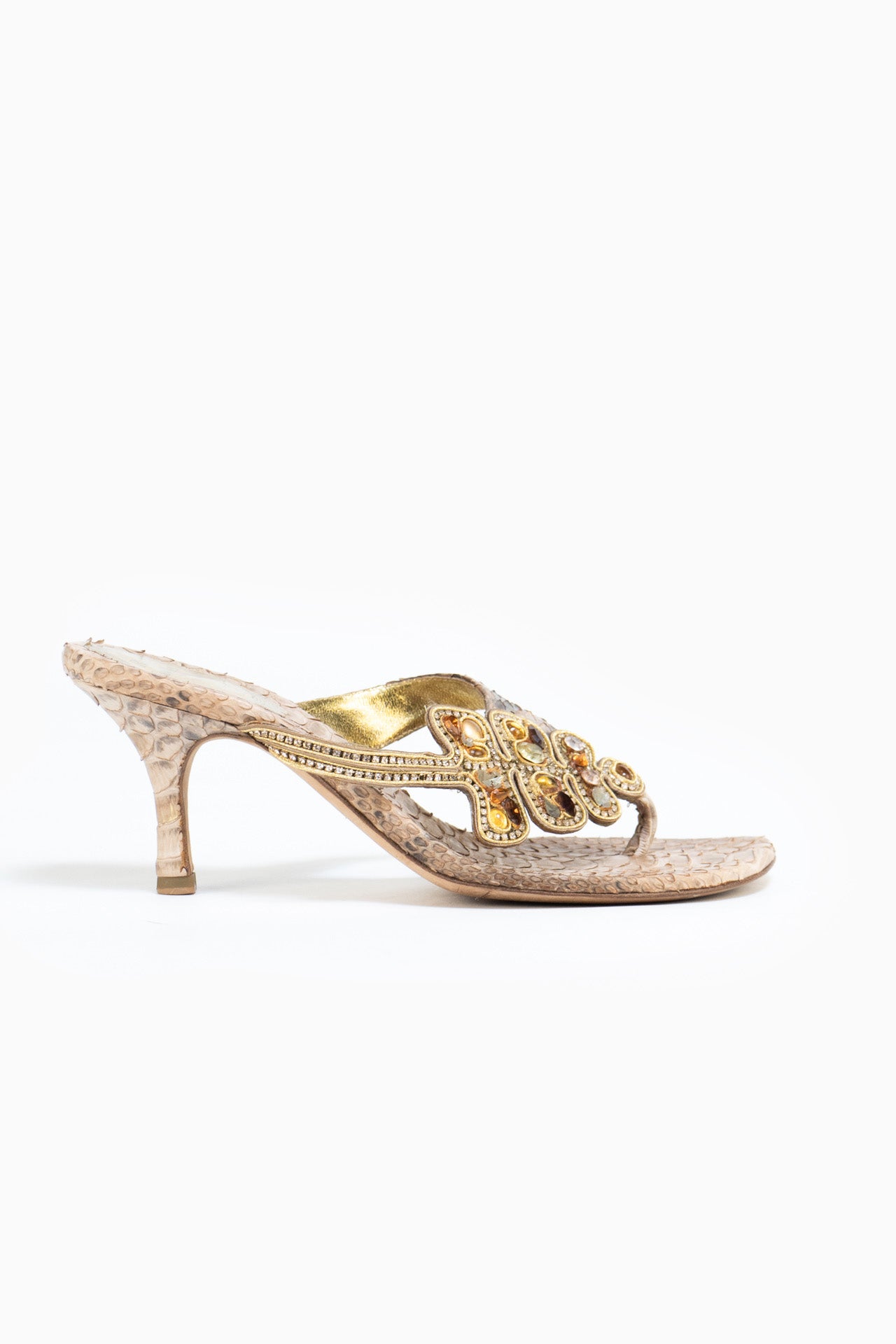 René Coavilla Snake Heels With Crystals - Size 35