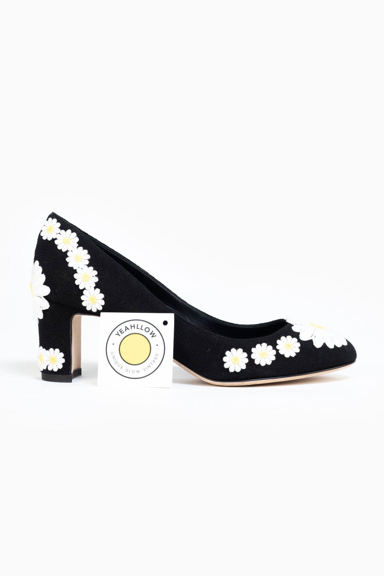 Salto com bordado floral Dolce&amp;Gabbana - tamanho 38,5