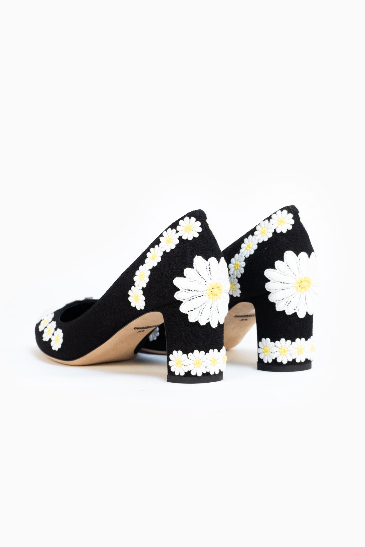 Salto com bordado floral Dolce&amp;Gabbana - tamanho 38,5