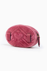 GG Marmont Oval Velvet Belt Bag in Pink