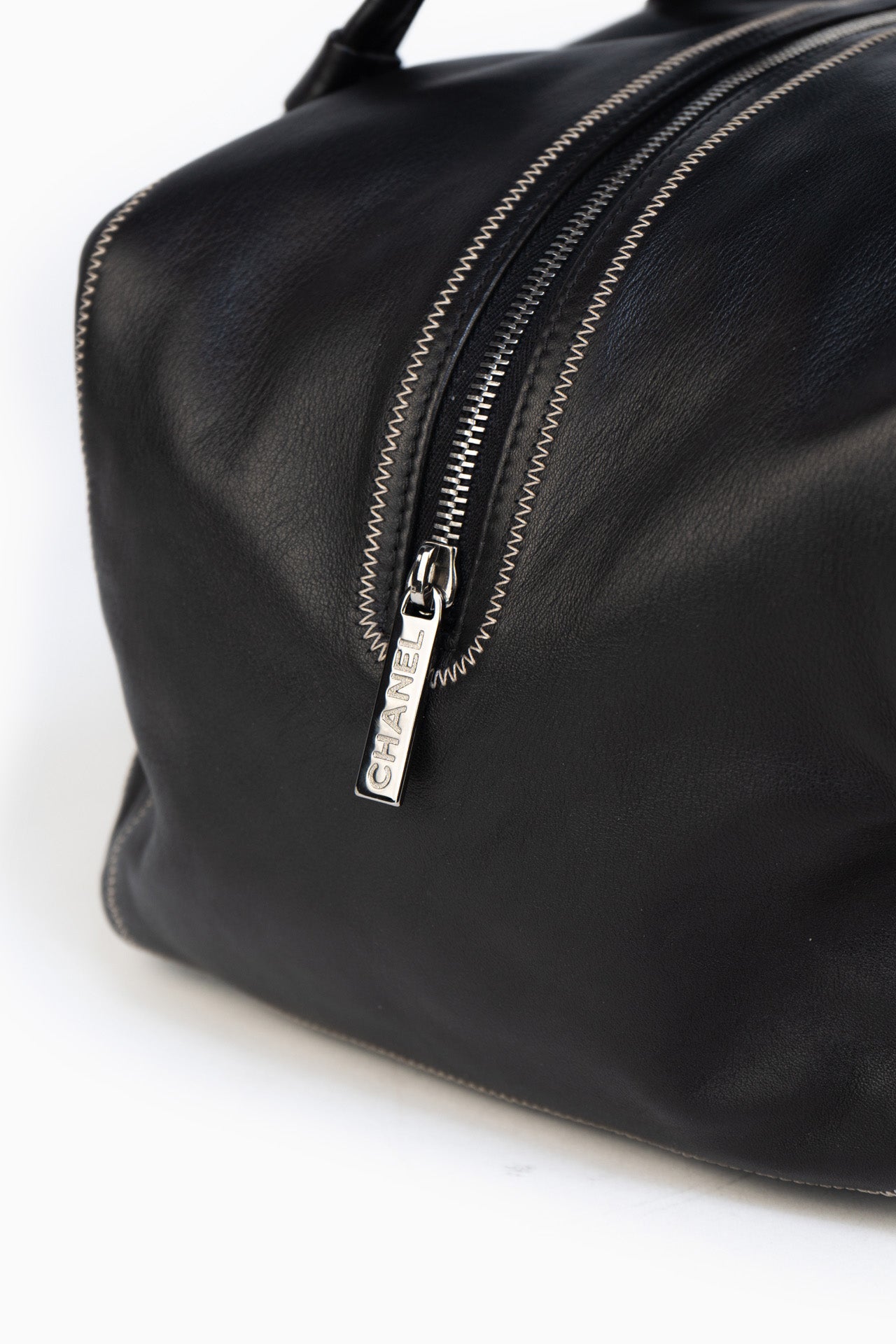 Chanel Vintage Bowler Bag Lambskin In Black