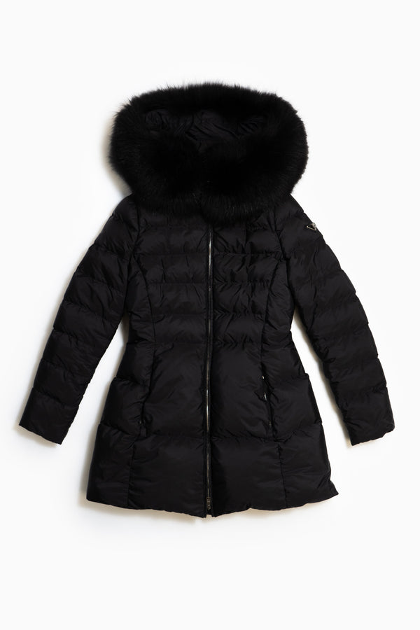 Prada Nylon Jacket With Fur