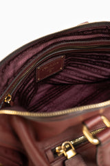 Prada Bordeaux Leather And Nylon Bag