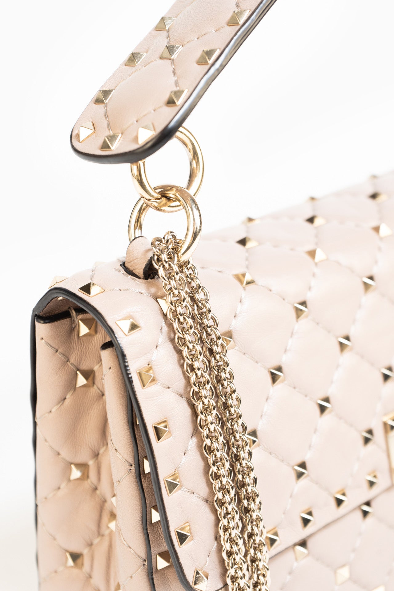 Valentino Garavani Medium Nappa Rockstud Spike Bag In Poudre