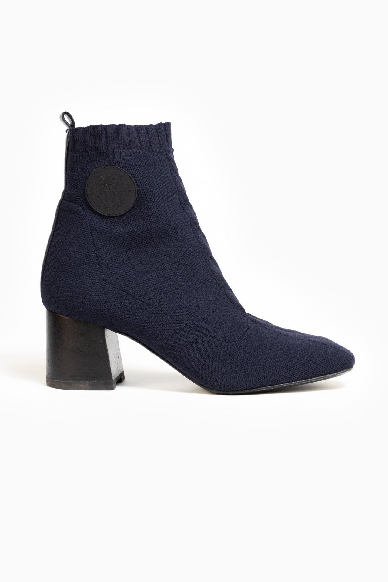 Hermès Jenna 90 Ankle Boots In Navy - Size 39