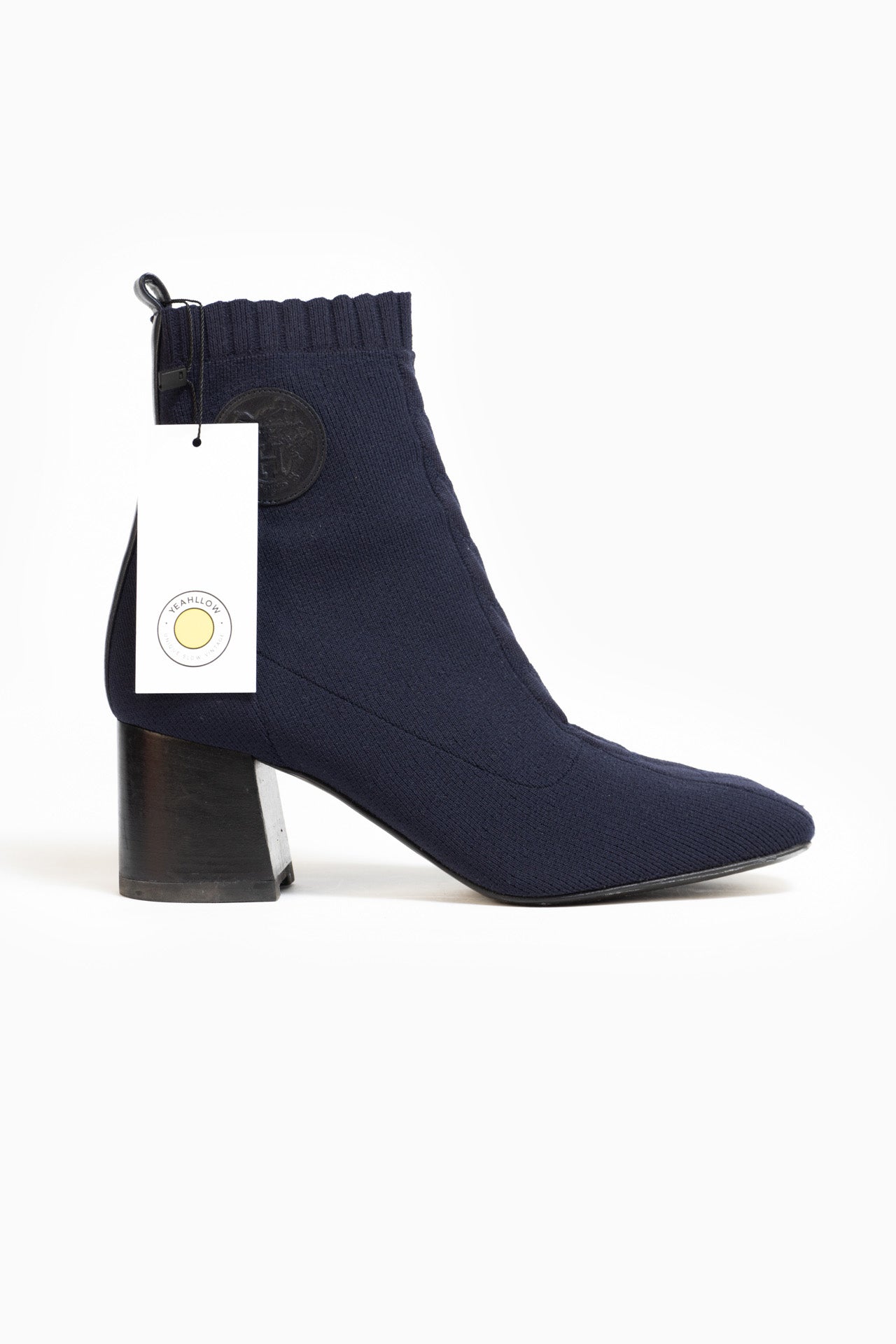 Hermès Jenna 90 Ankle Boots In Navy - Size 39