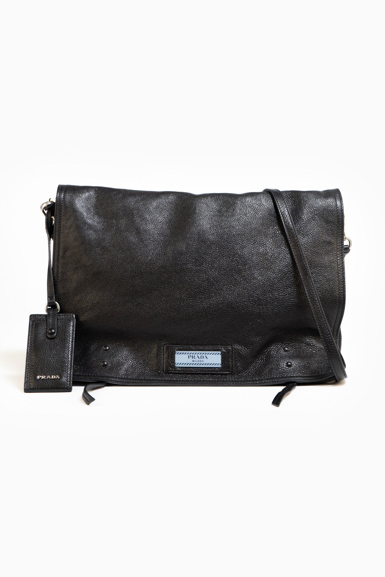 Prada Vintage Leather Bag In Black