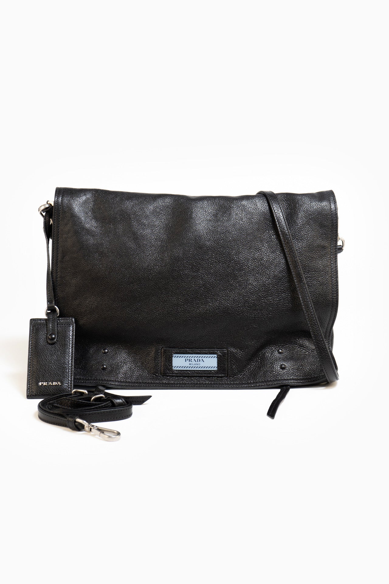 Prada Vintage Leather Bag In Black