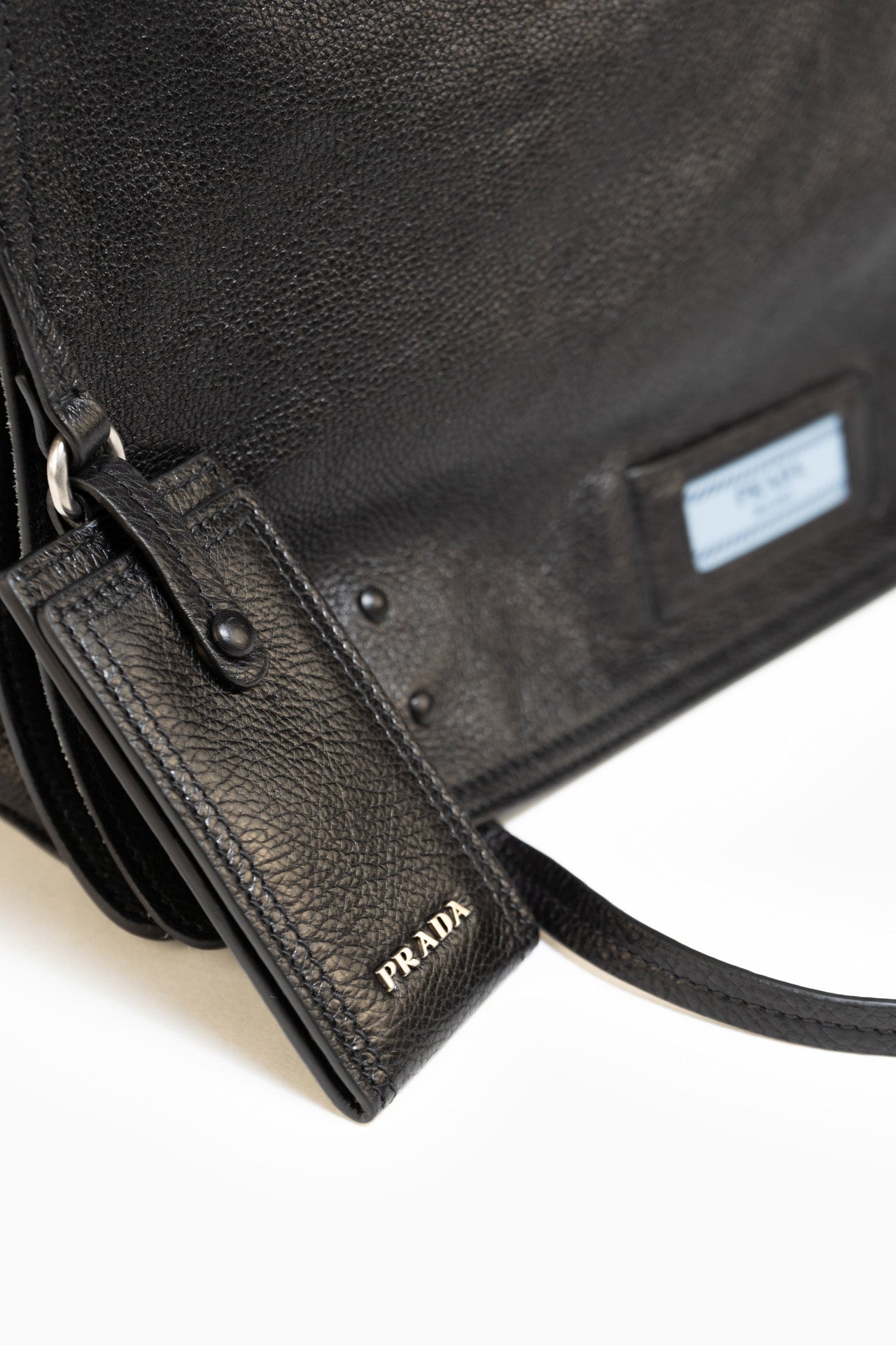 Prada Vintage Leather Bag In Black