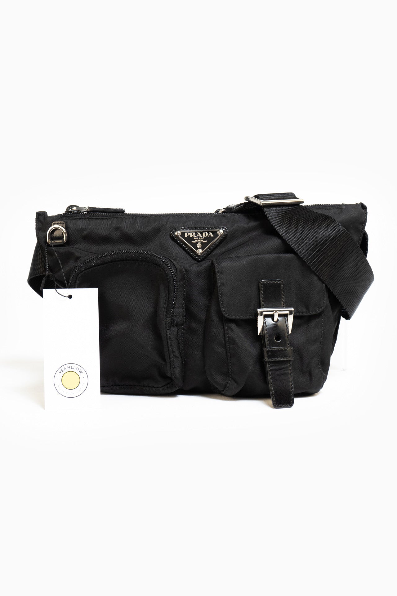 Prada Nylon Belt Bag In Black