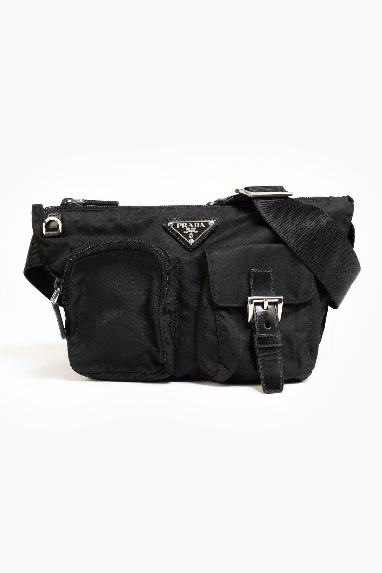 Prada Nylon Belt Bag In Black