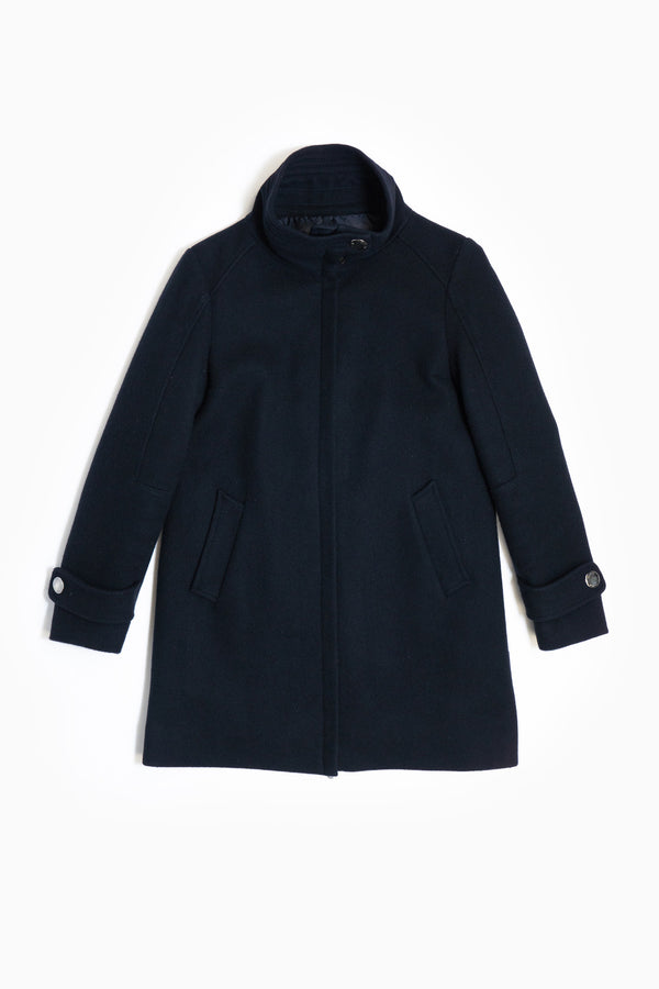 Moncler Navy Wool Coat