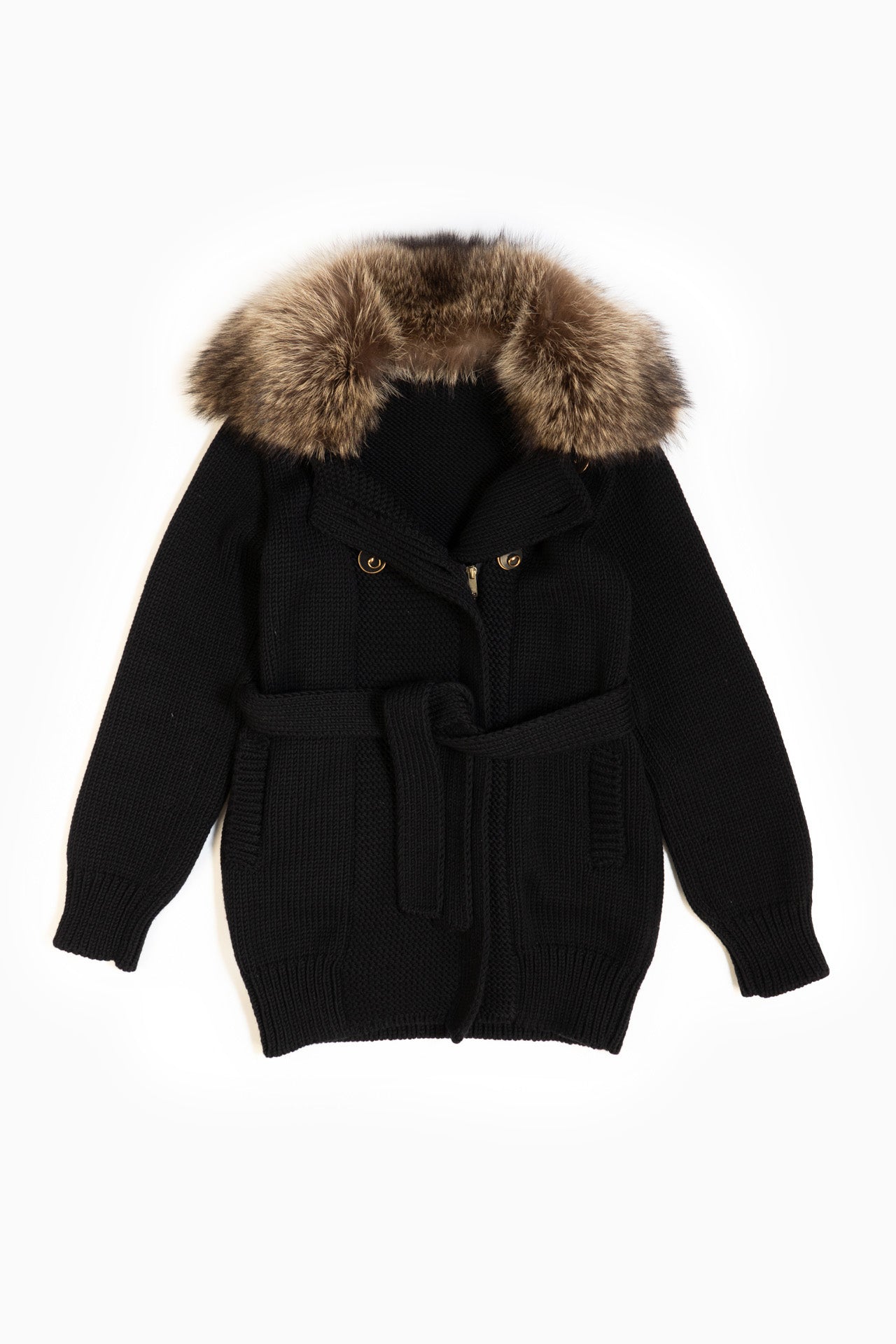 Gucci Knit Coat In Black