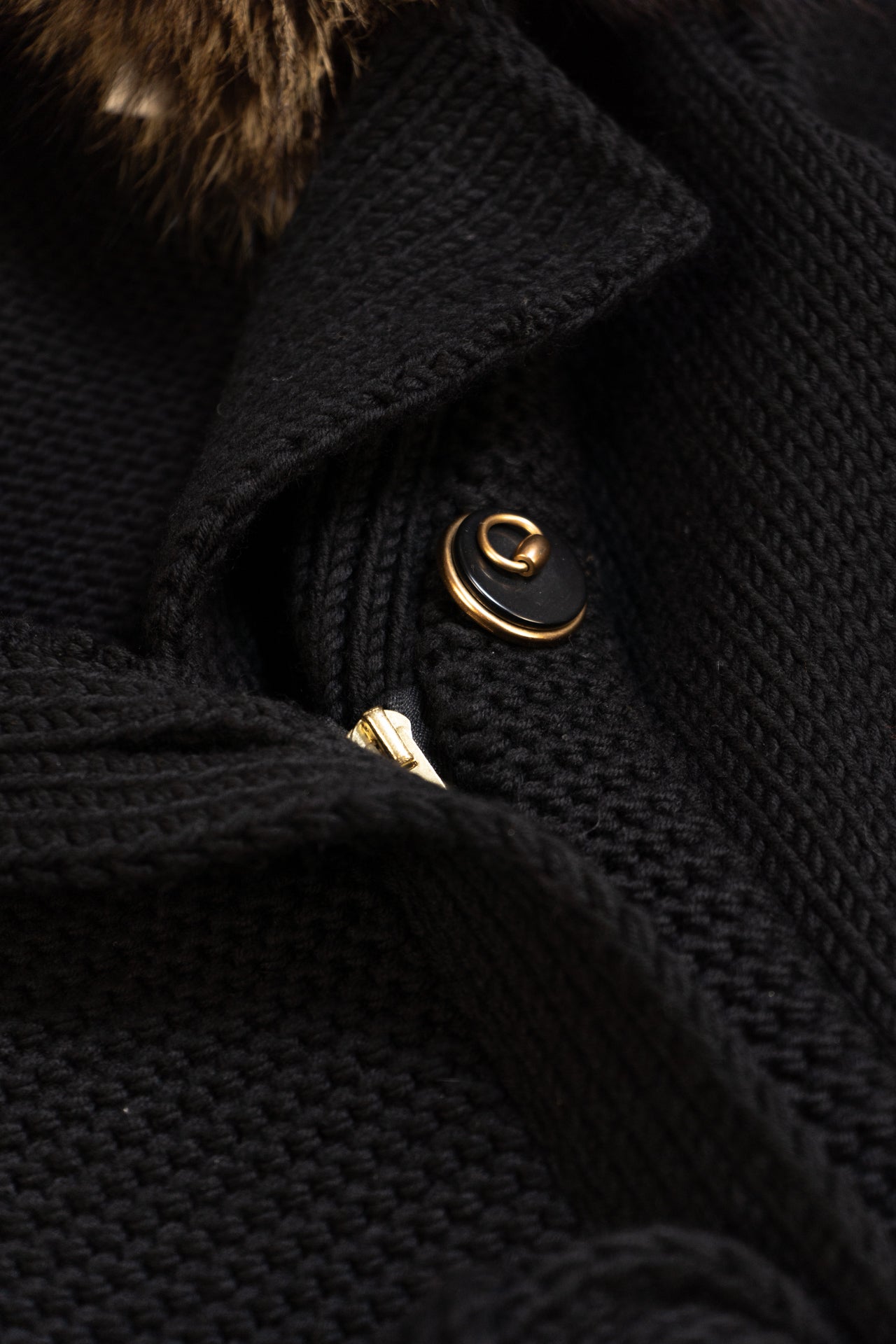 Gucci Knit Coat In Black