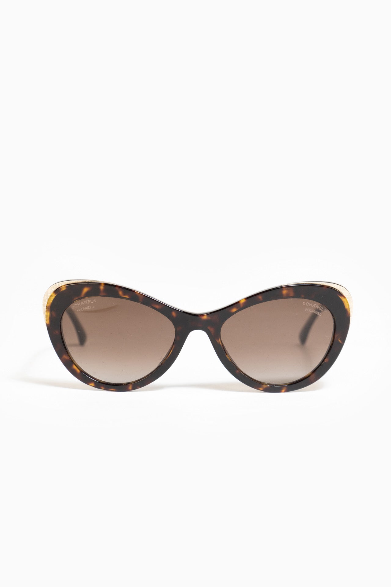 Chanel Cat Eye Dark Tortoise Sunglasses In Brown