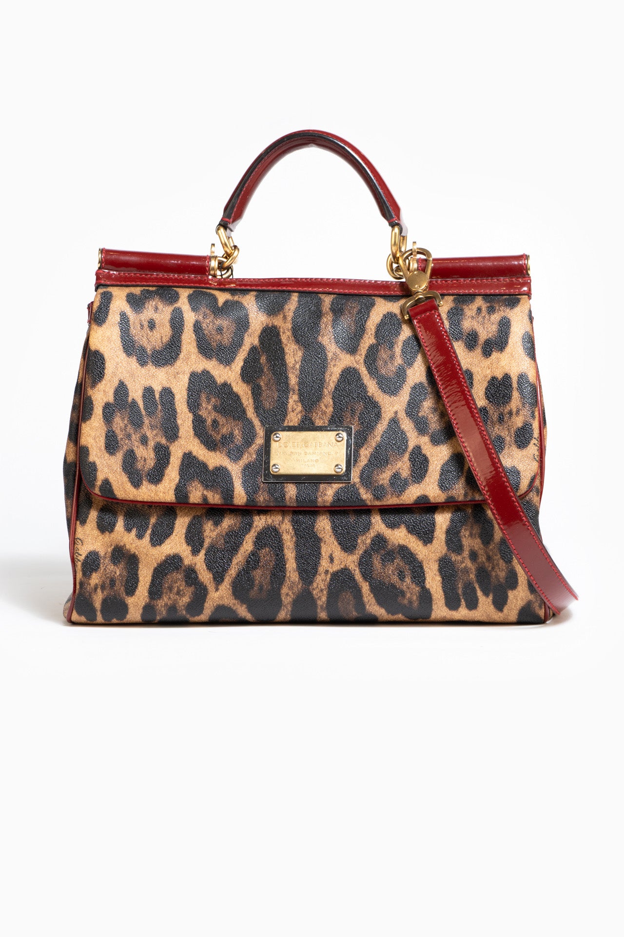 Dolce & Gabbana Leopard Miss Sicily Satchel Bag