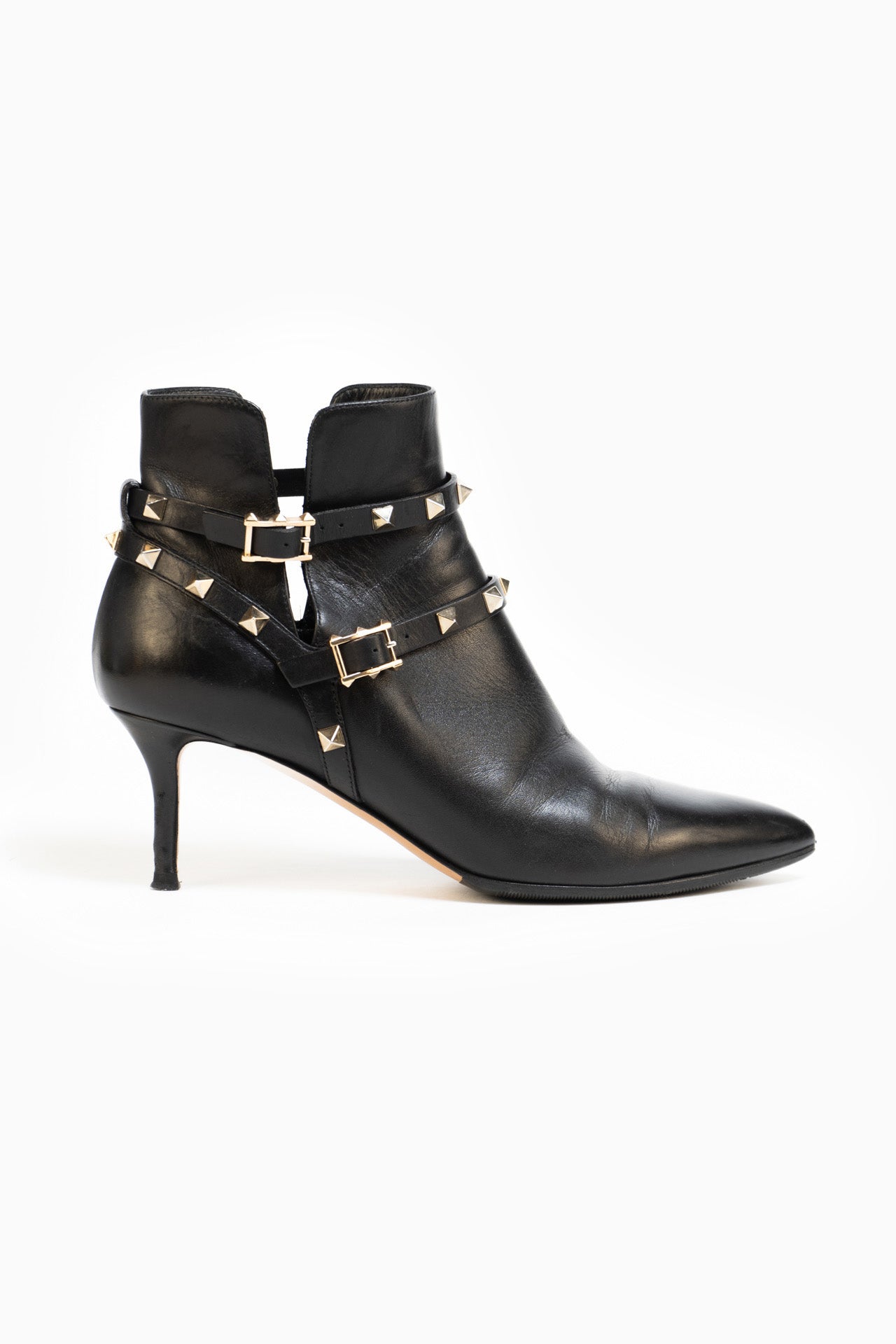 Valentino Garavani Rockstud High Heel Boots In Black - Size 39