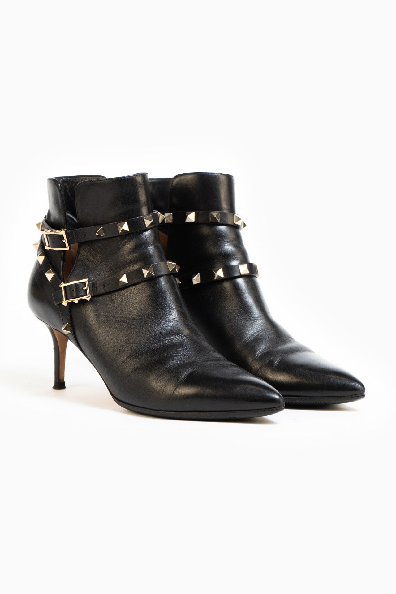 Valentino Garavani Rockstud High Heel Boots In Black - Size 39