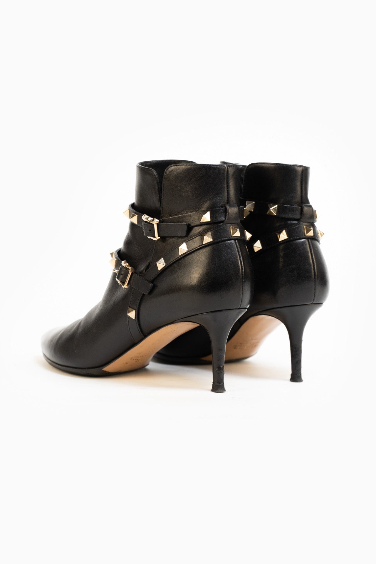 Valentino Garavani Rockstud High Heel Boots In Black - Size 39