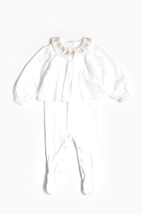 Baby Dior Babygrow In White And Gold