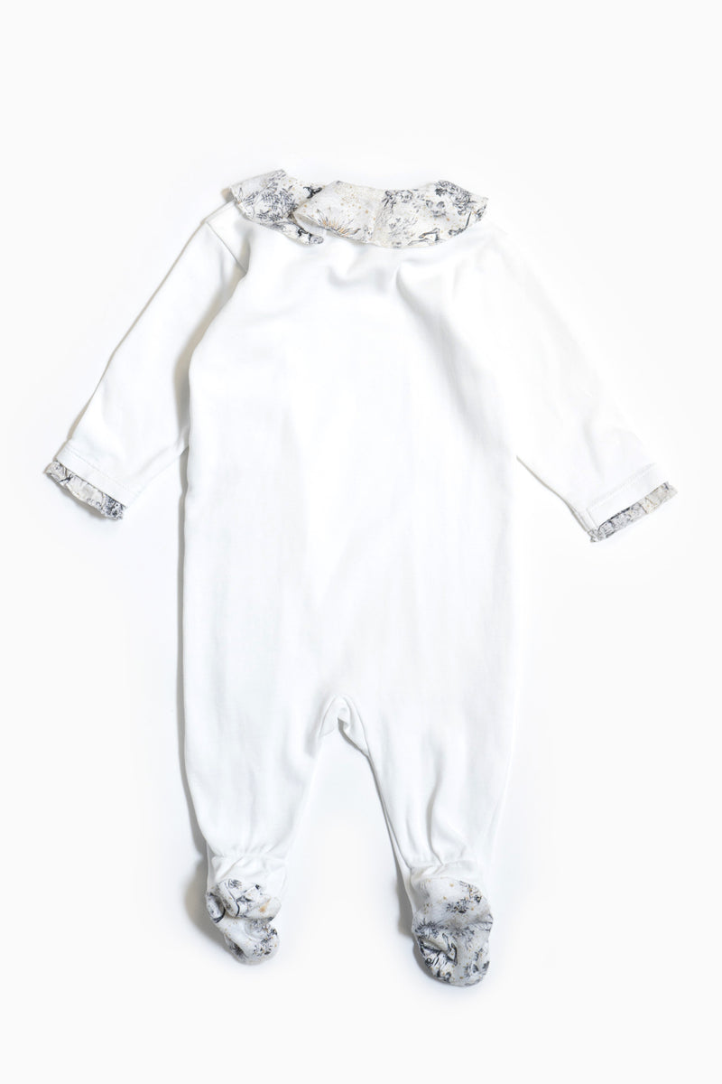 Baby Dior Babygrow In White With Beanie