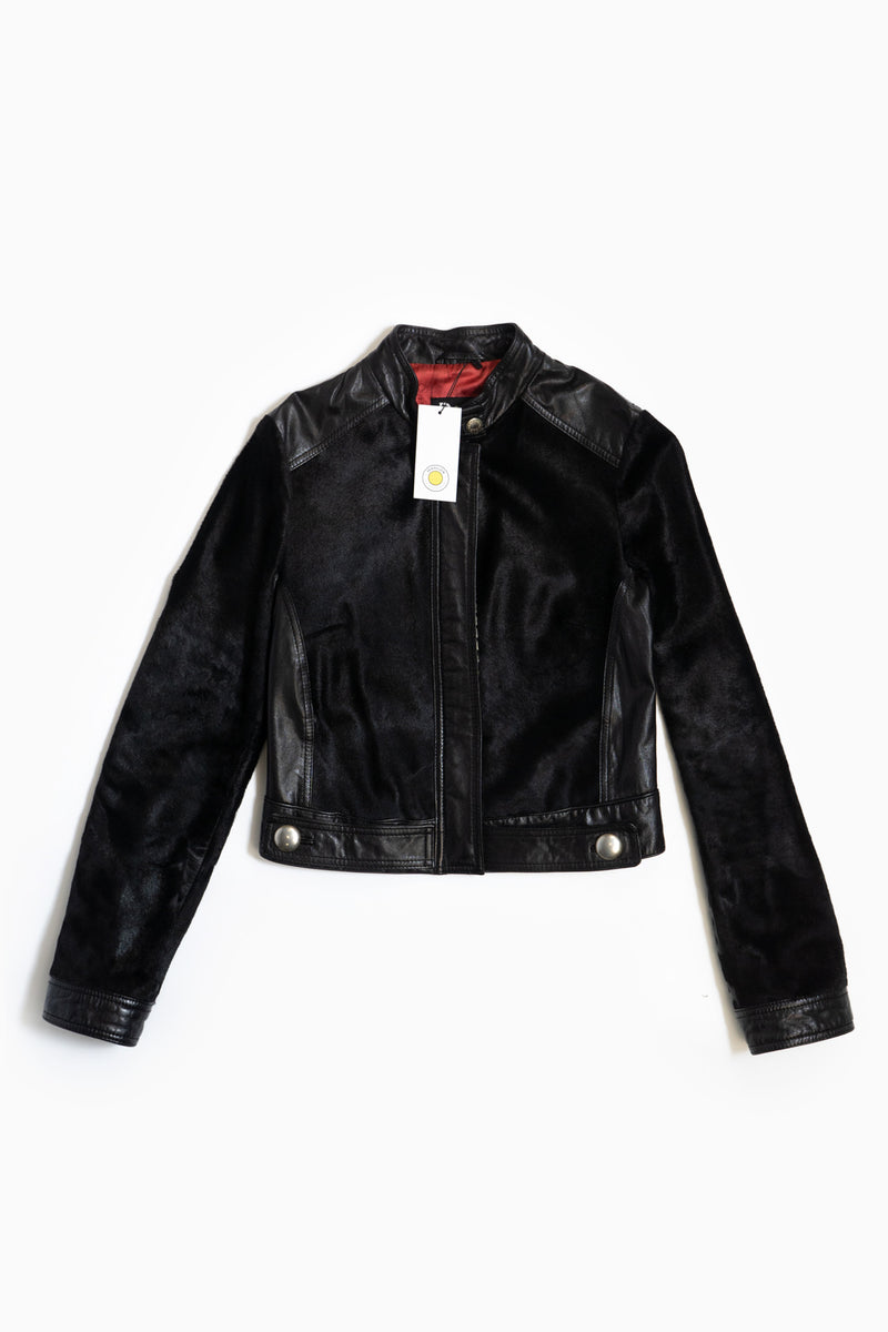 Dolce and Gabbana Black Leather Jacket In Black