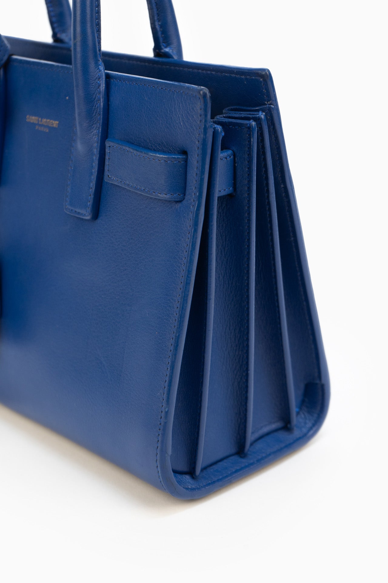 Saint Laurent Sac Du Jour Nano Royal Leather In Blue