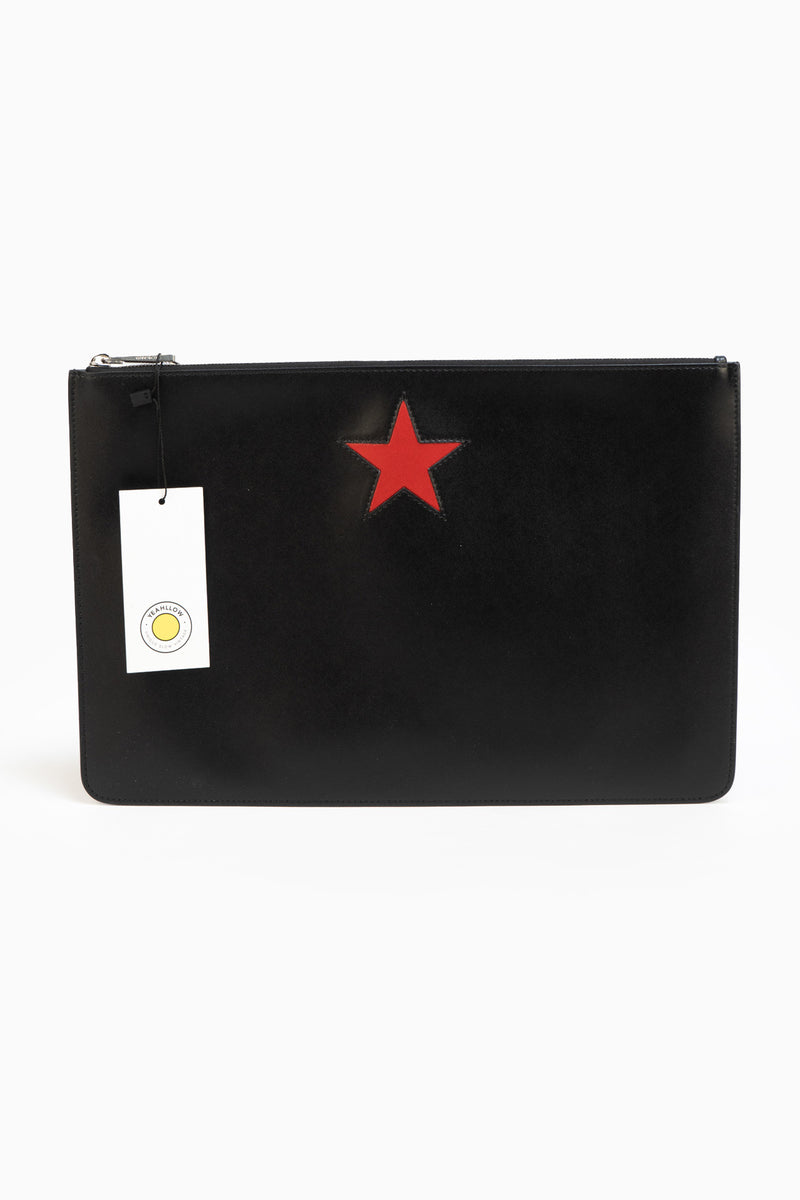 Givenchy Red Star Clutch Bag With Box