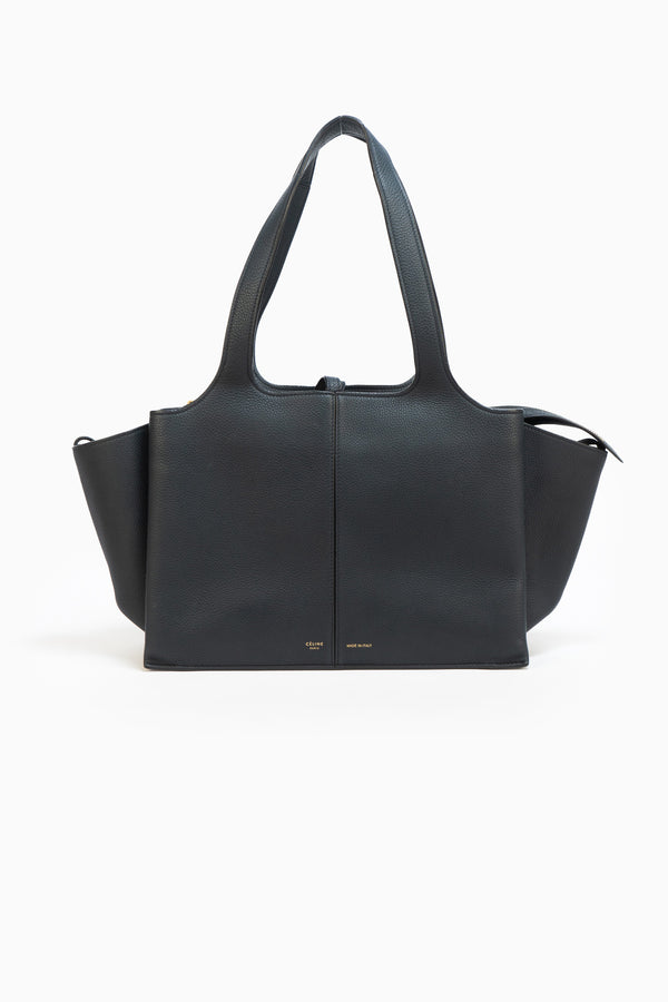 Celine Tri-Fold Leather Bag In Navy