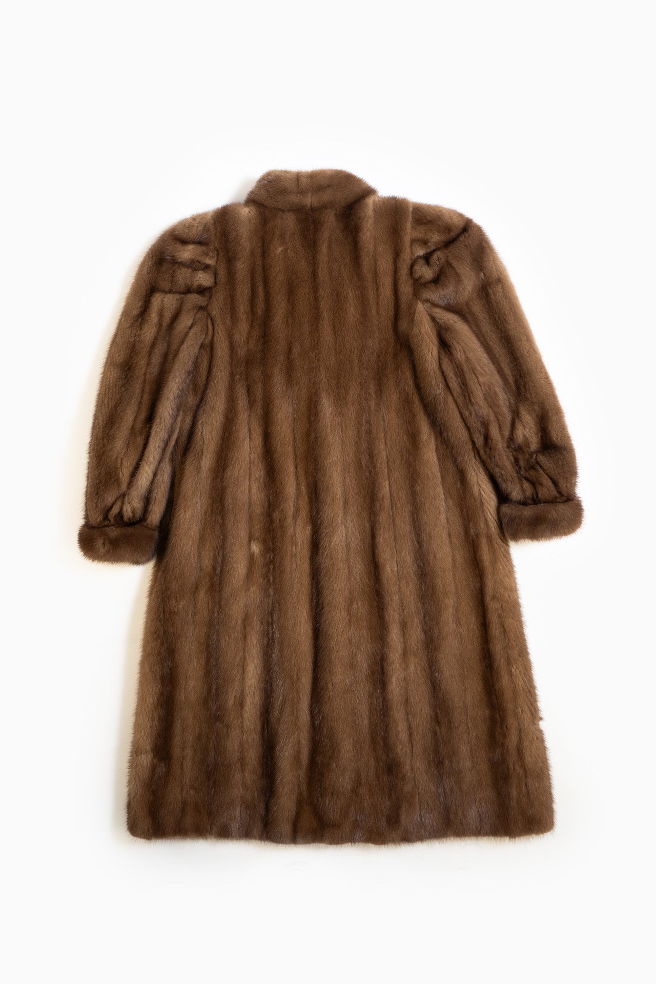 Vintage Fur Long Coat In Brown