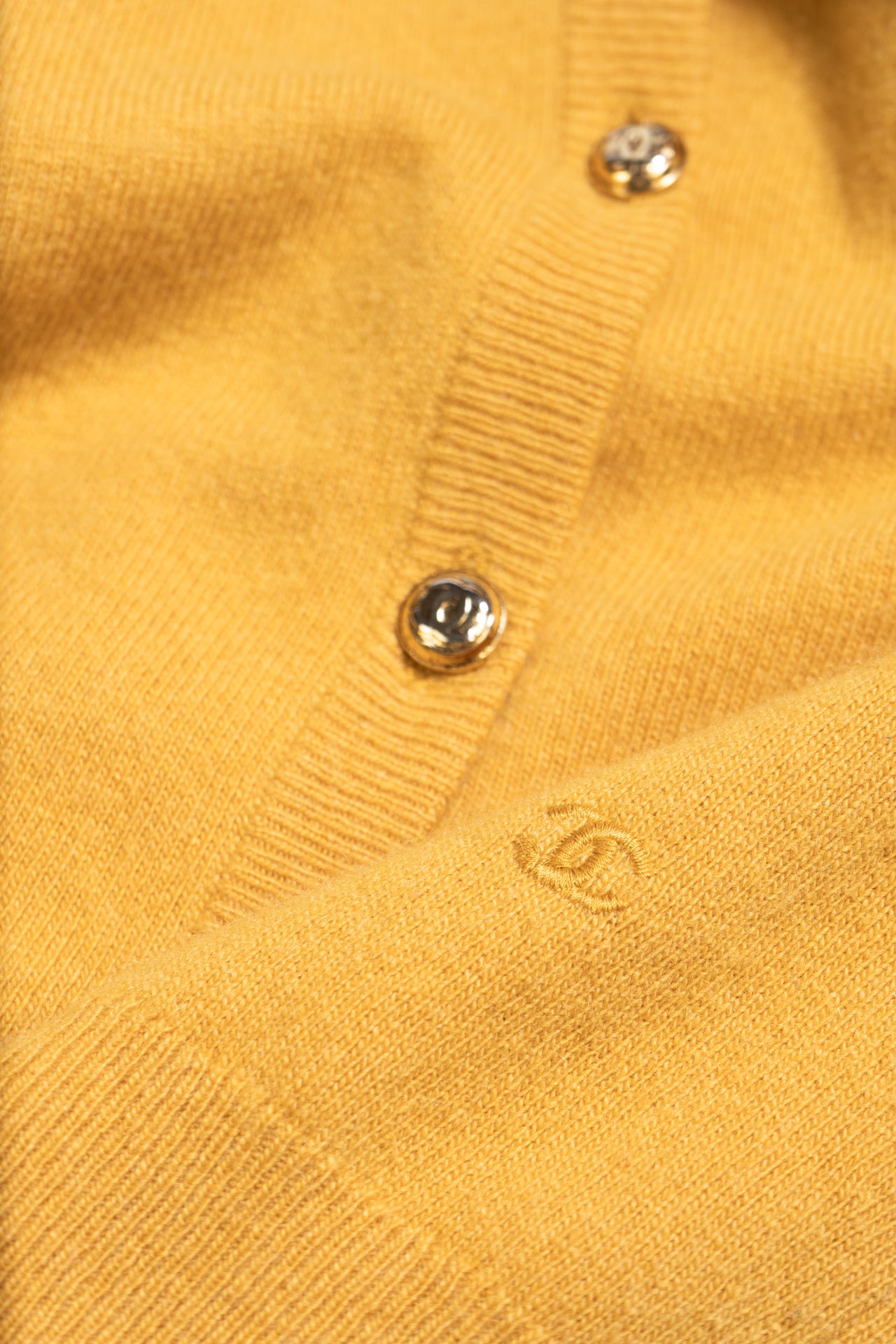 Chanel Yellow Vintage Jumper With Gold Buttons