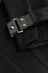 Gucci Wool Coat With Gold Details With Belt