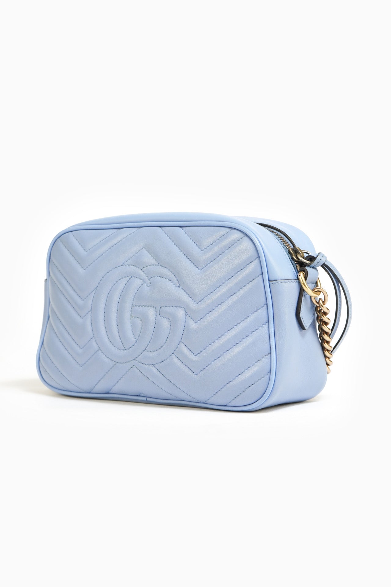 Gucci GG Marmont Small Leather Crossbody Bag In Blue