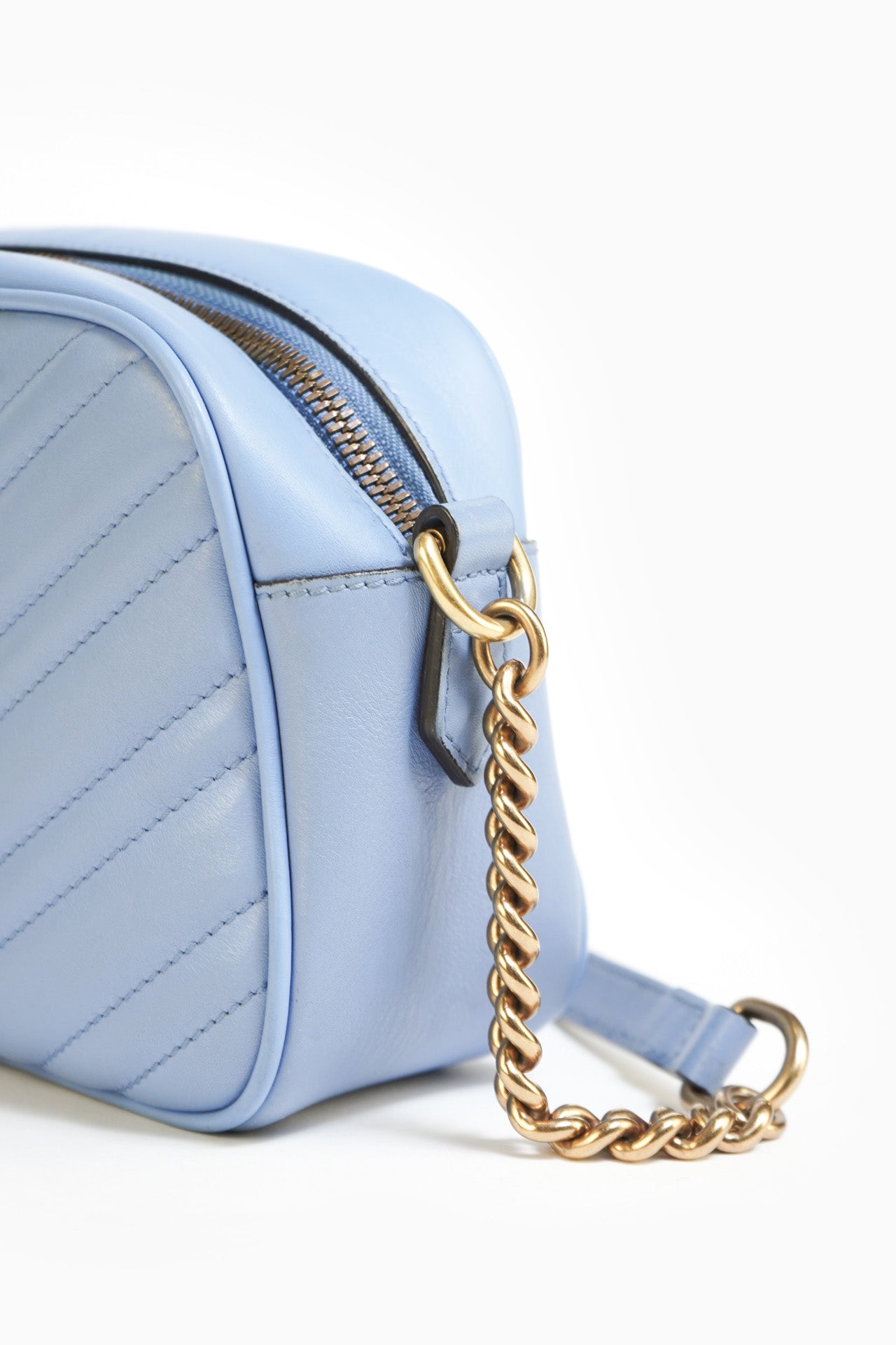 Gucci GG Marmont Small Leather Crossbody Bag In Blue