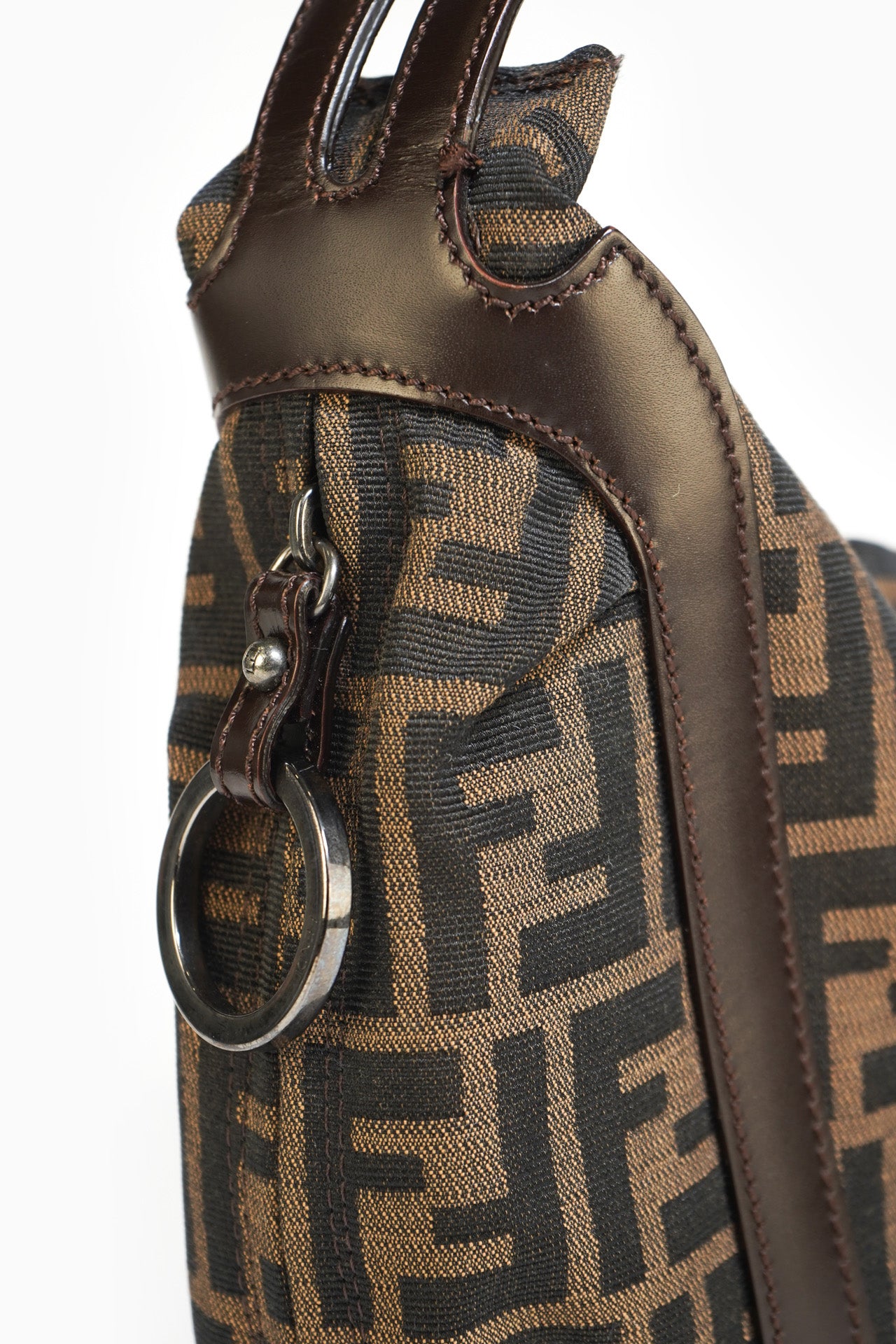 Fendi Monogram Croissant Shoulder Bag In Brown