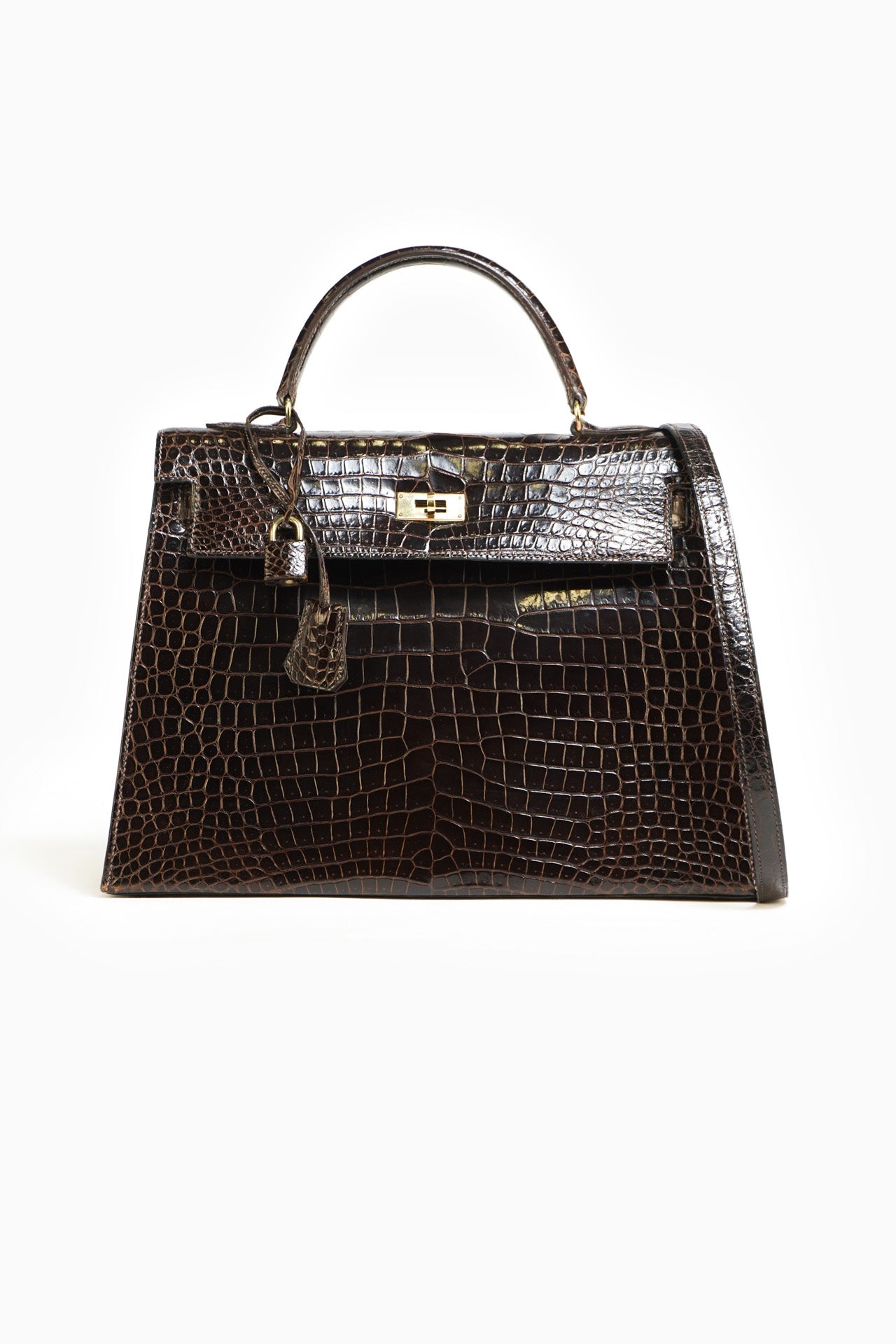 Hermès Kelly 32 Alligator Leather In Brown