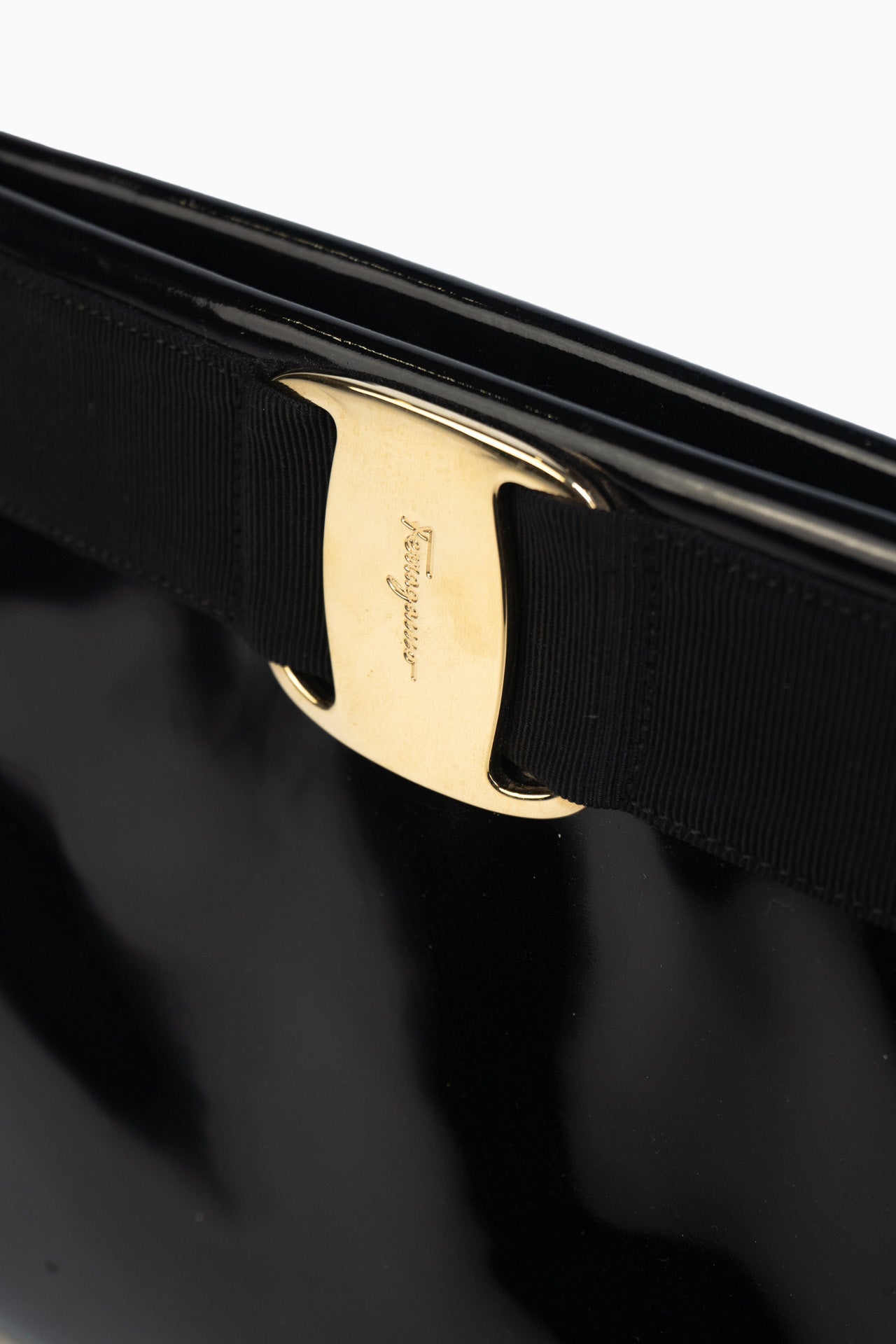 Salvatore Ferragamo Black Leather Shoulder Bag