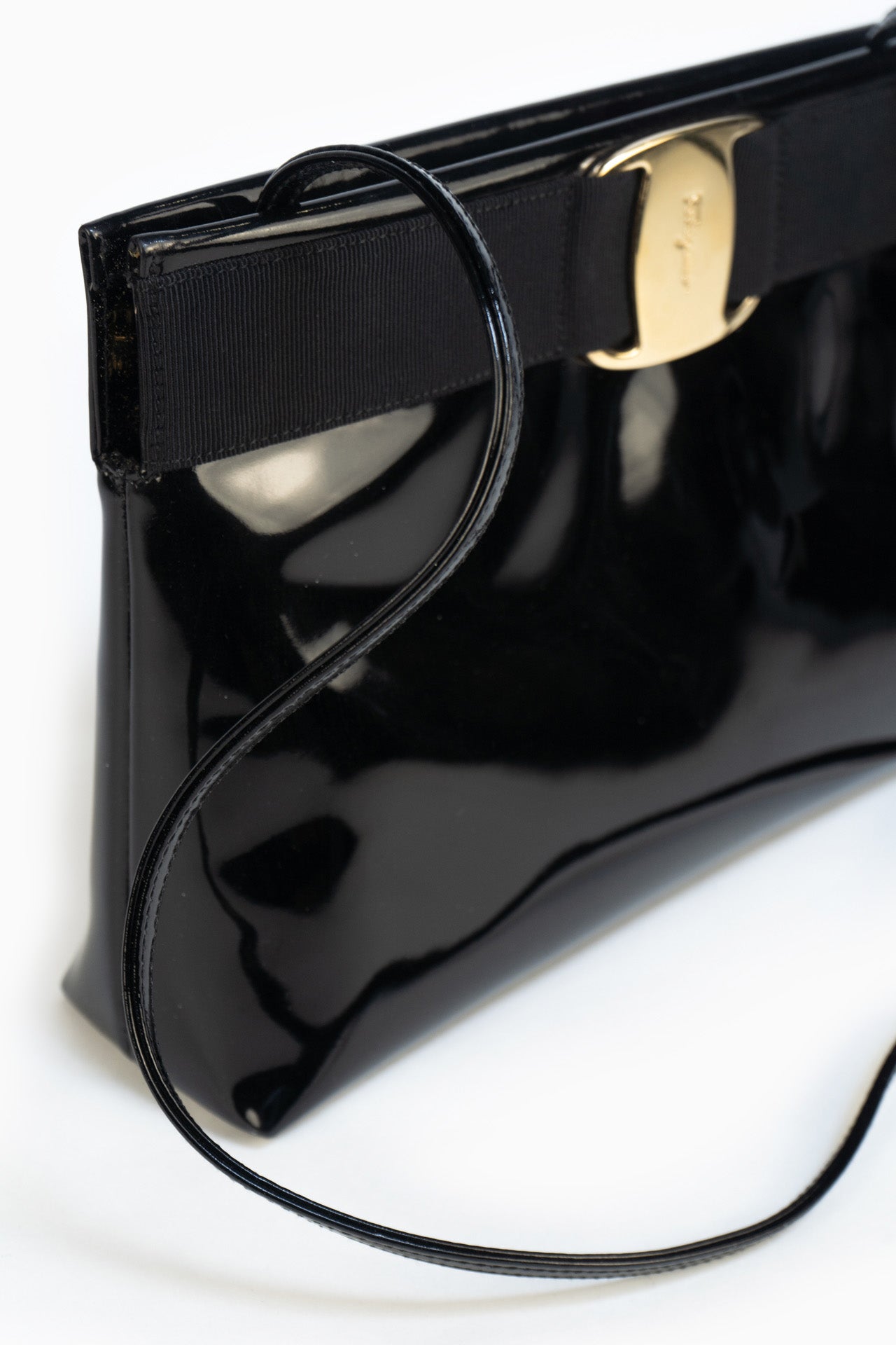 Salvatore Ferragamo Black Leather Shoulder Bag