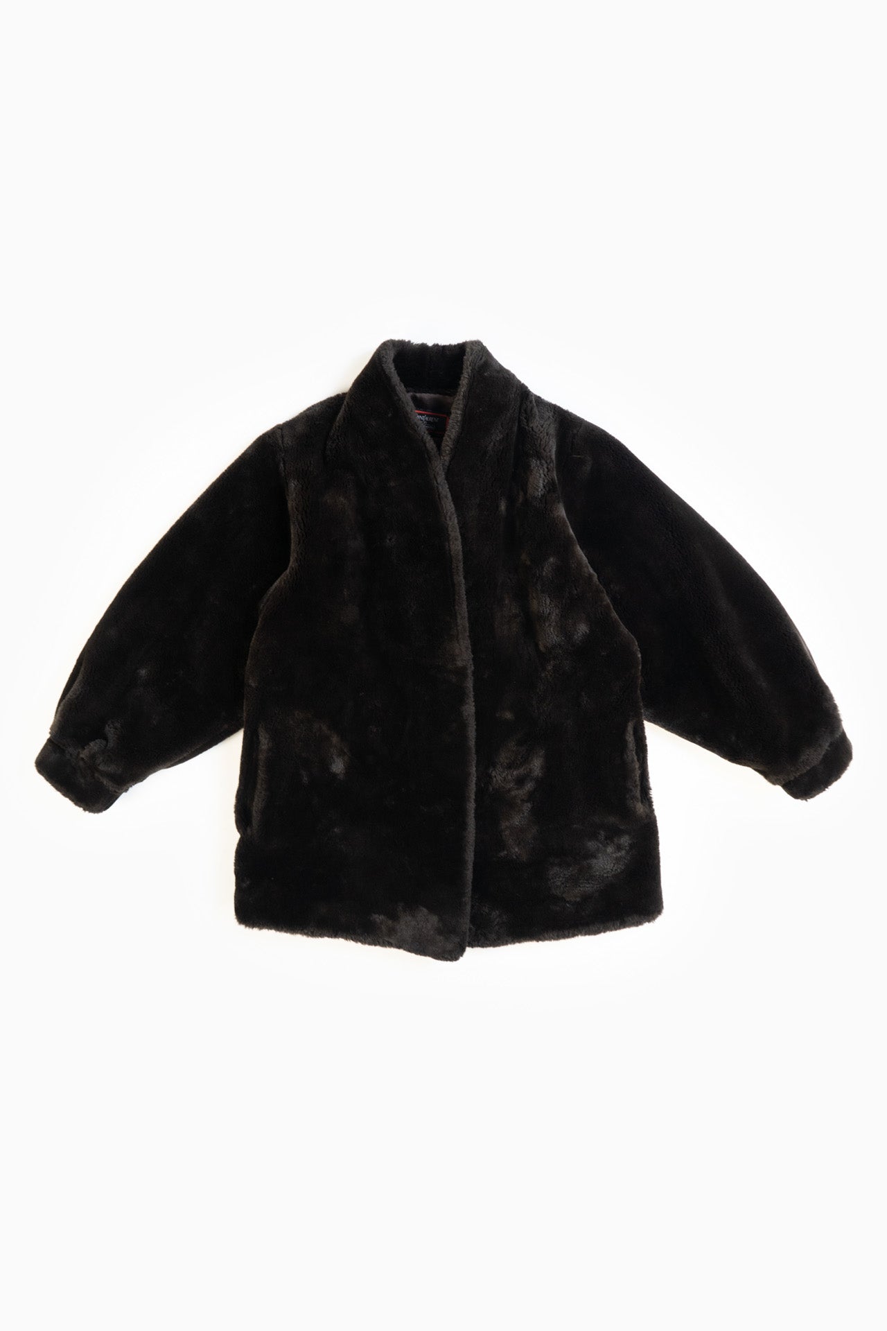 Yves Saint Laurent Vintage Fur Coat In Brown