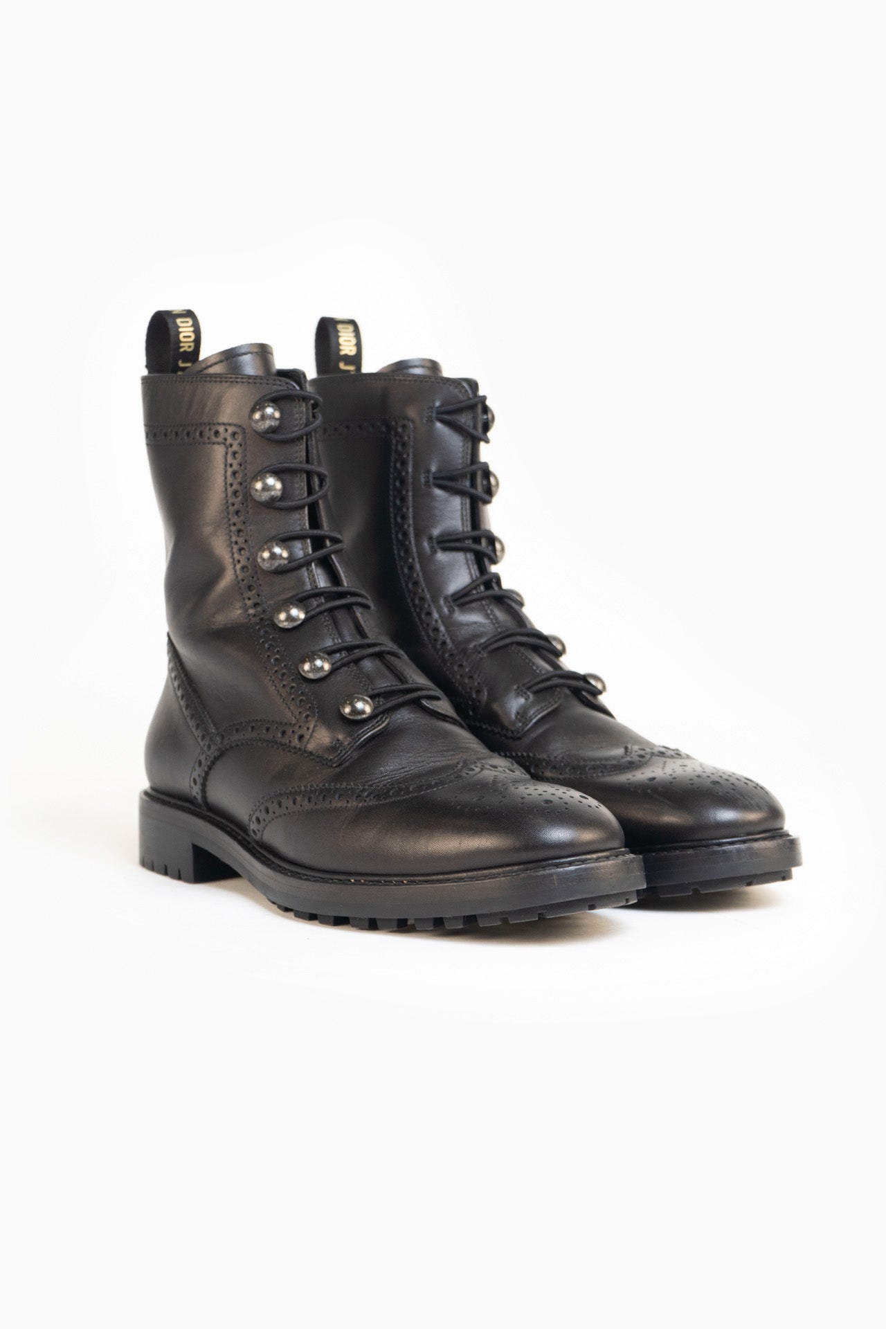 Christian Dior Diorunit Combat Boots In Black - Size 38