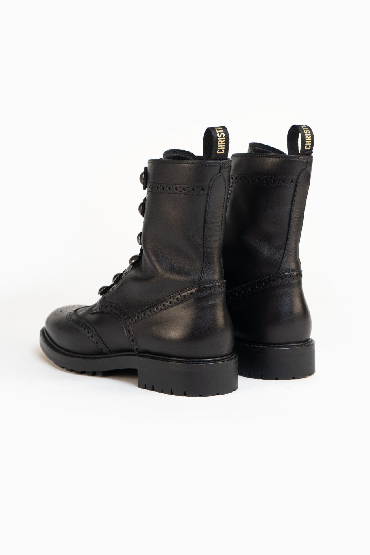 Christian Dior Diorunit Combat Boots In Black - Size 38